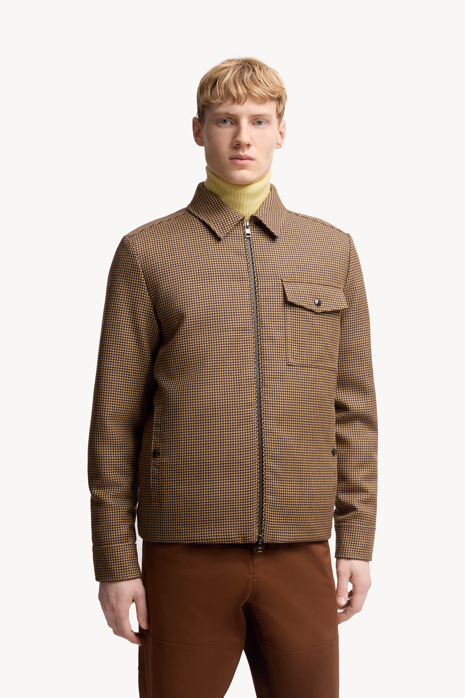 Escaut Wool Down Shirt Jacket Men Brown Moncler 3